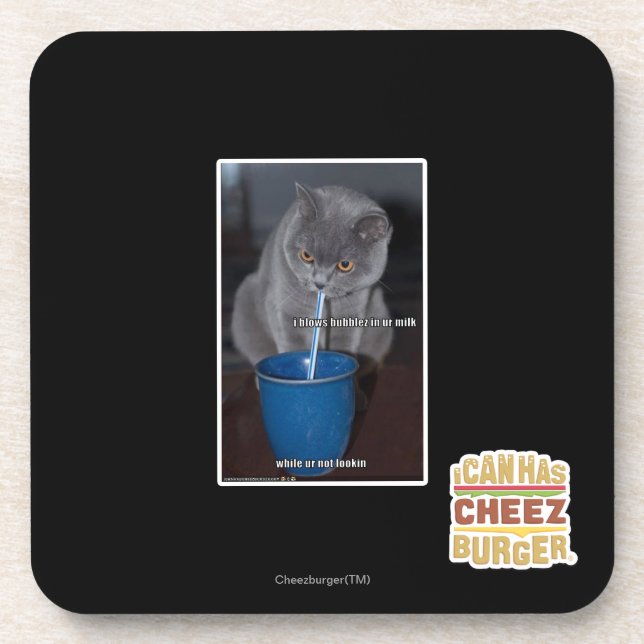 Schlag-Blasen in ur Milch Getränkeuntersetzer (Vorderseite)