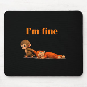 Schlag den Affen, der ein Kuscheltier umarmt Meme Mousepad