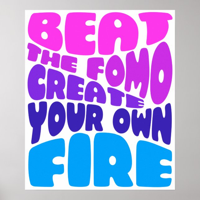 Schlag die Form - lila Typografie pinky Poster (Vorne)