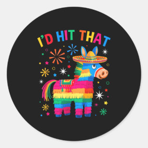 Schlag diese Piñata lustig 5 Cinco de Mayo Party Runder Aufkleber