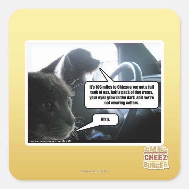 Schlag es. quadratischer aufkleber (Vorderseite)