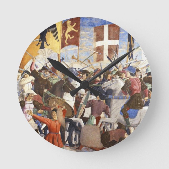SCHLAG HERACLIUS von Piero Della Francesca Runde Wanduhr (Vorderseite)