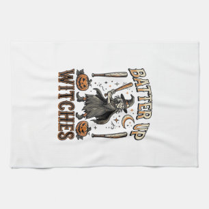 Schlag Hexen auf, Vintage-Halloween-Baseball-Desig Geschirrtuch