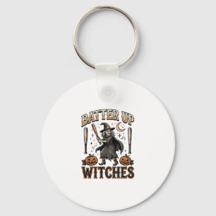 Schlag Hexen auf Vintage-Halloween-Baseball-Design Schlüsselanhänger