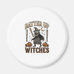 Schlag Hexen Vintage Halloween Baseball Design Magnet