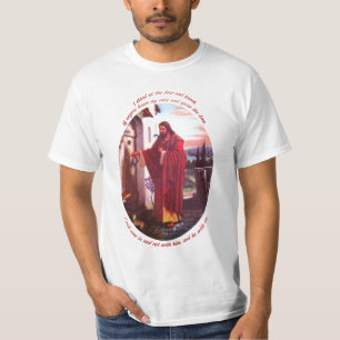 Schlag Jesuss Christus Tür-am religiösen T - T-Shirt