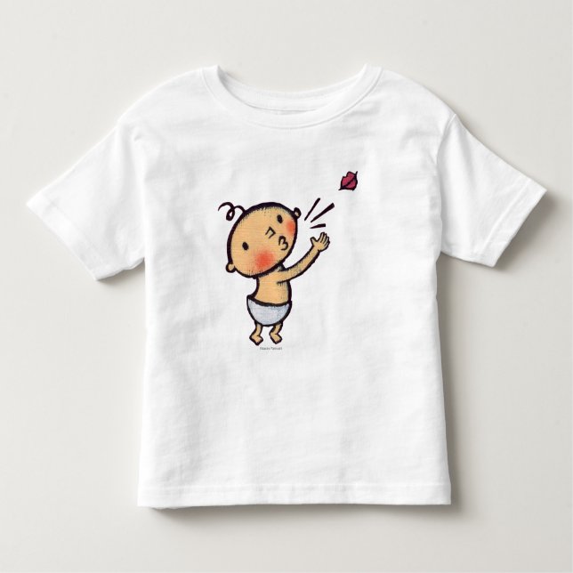 Schlag Leslie Patricelli ein Kuss-Baby Kleinkind T-shirt (Vorderseite)