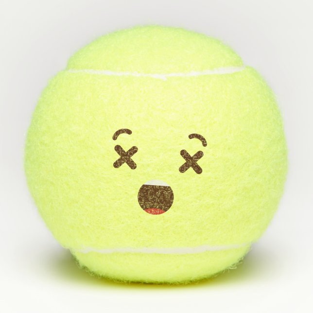 Schlag mich nicht an!Kawaii Niedlich Emoticon Emoj Tennisbälle (Vorderseite)
