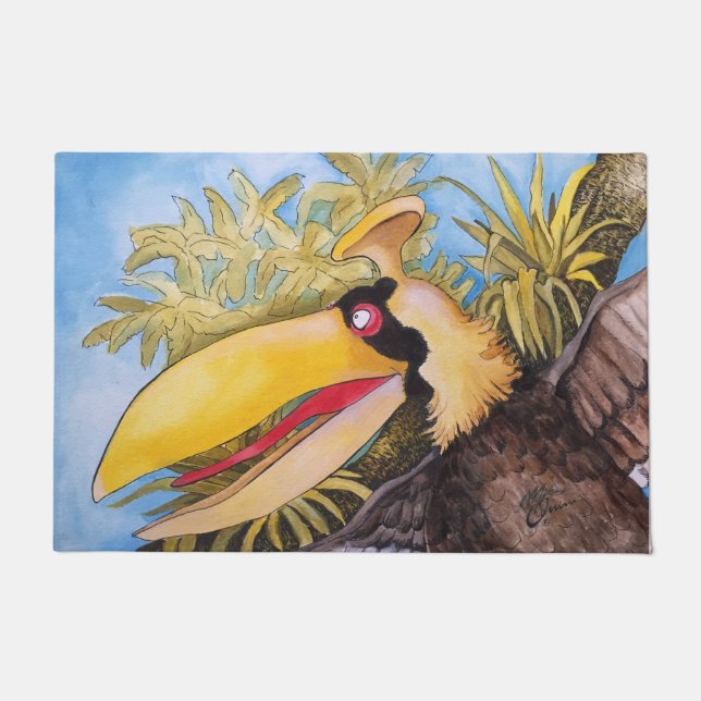 "Schlag-Schlag-Vogel-" Kunst durch Mike Quinn Fußmatte (Vorderseite)