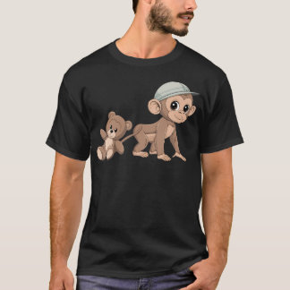Schlagaffe mit Teddybär Kuschel Halten T-Shirt
