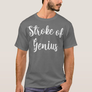 Schlaganfall des weißen Textes T-Shirt