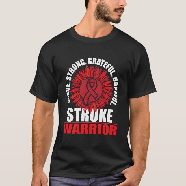 Schlaganfall Krieger Schlaganfall Überlebender Rot T-Shirt (Vorderseite)