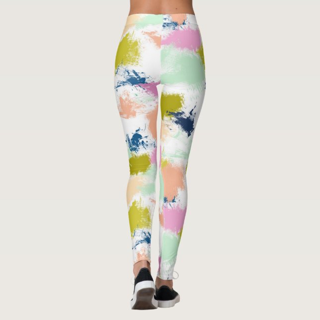 Schlaganfälle , Farben , Ölfarbe Leggings (Rückseite)