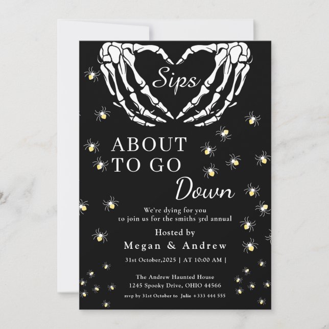 Schläge, die Halloween ins Party fallen lassen Einladung (Vorderseite)