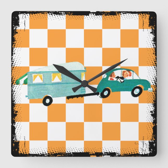 Schlagen der offenen Straße 1 Quadratische Wanduhr (Vorderseite)