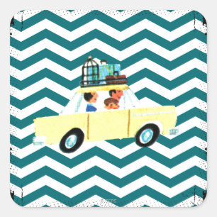 Schlagen der offenen Straße 2 Quadratischer Aufkleber