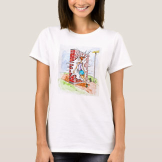 Schlagen des Wand-Betriebs T-Shirt