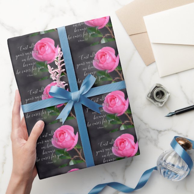 Schlagen Sie alle Ihre Angst Christlichen Bibelver Geschenkpapier (Schenken)