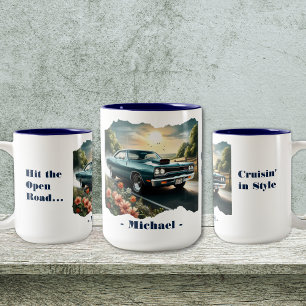 Schlagen Sie die Open Road-Kaffee-Tasse Zweifarbige Tasse
