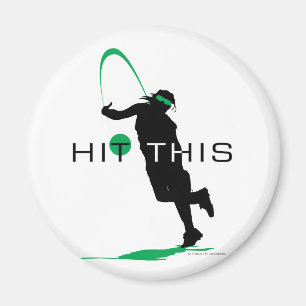 Schlagen Sie diesen grünen Werfer-Softball Magnet