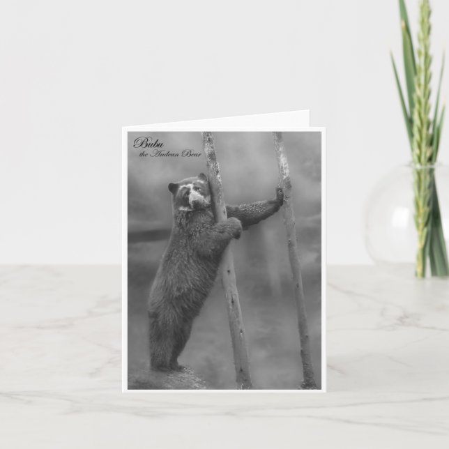 Schlagen Sie eine Pose - Bubu, B&W Notecard Karte (Vorderseite)