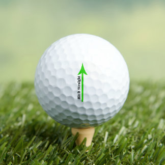 Schlagen Sie es direkt mit grünem Pfeil aus Golfball
