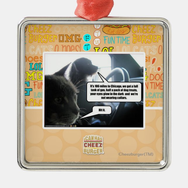 Schlagen Sie es Silbernes Ornament (Vorne)