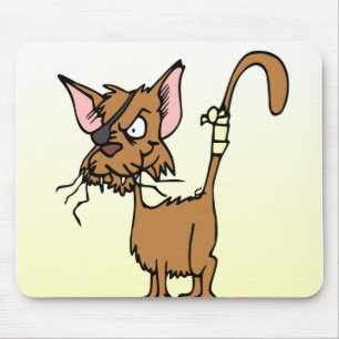 Schlagen Sie oben Cartoon-Katze Mousepad