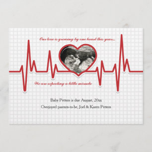 Schlagende Herz-Foto-Schwangerschafts-Mitteilung Ankündigung