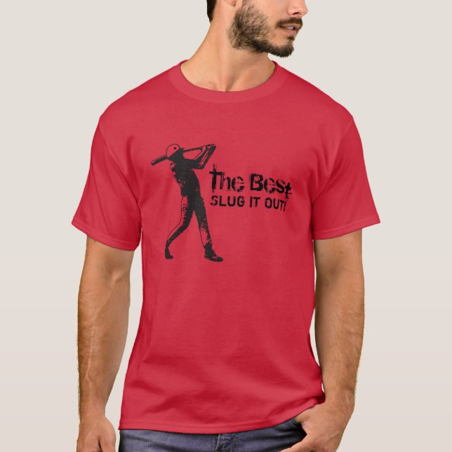 Schläger-Baseball-Spieler-Schwarz-Schmutz T-Shirt (Vorderseite)