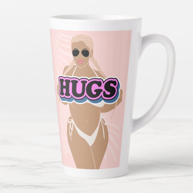 Schläger, Cartoon schön und Dame in Bikinie Milchtasse (Rechts)