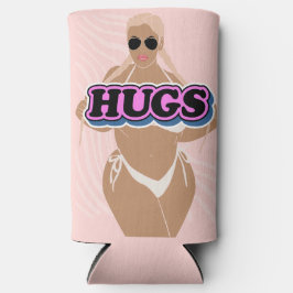 Schläger, Cartoon schön und Dame in Bikinie Selters Dosenkühler