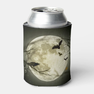 Schläger fliegen Krähe sitzt vor Vollmond Dosenkühler
