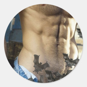 Schläger im Dachboden! Runder Aufkleber