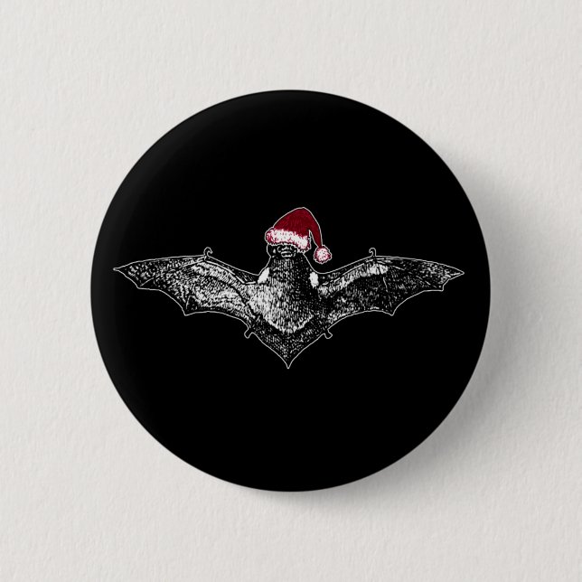 Schläger in einer Weihnachtsmannmütze Button (Vorderseite)