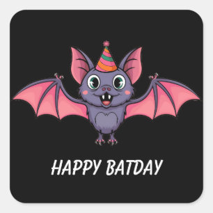 Schläger mit Geburtshaut Quadratischer Aufkleber