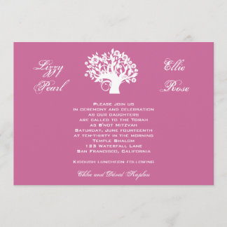 Schläger Mitzvah Einladung paart Baum des