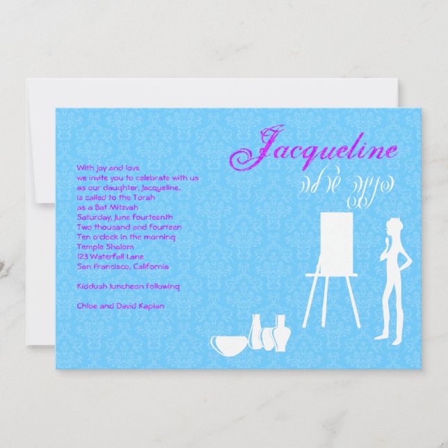 Schläger Mitzvah Einladungs-Kunst-Thema-Geburtstag Einladung (Vorderseite)