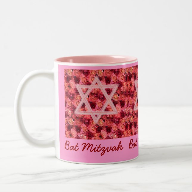 Schläger Mitzvah Rosen-Stern-Tasse Zweifarbige Tasse (Links)