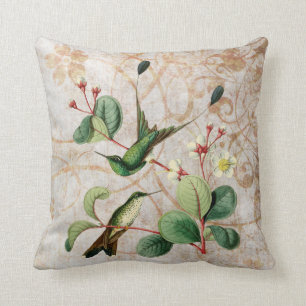 Schläger-Schwanz-KolibriVintages Grunge-Kissen Kissen