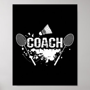 Schläger Smash Shuttle Coach Badminton  Poster