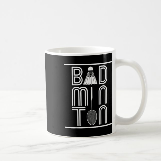 Schläger Smash Shuttle Spieler Badminton  Kaffeetasse (Rechts)