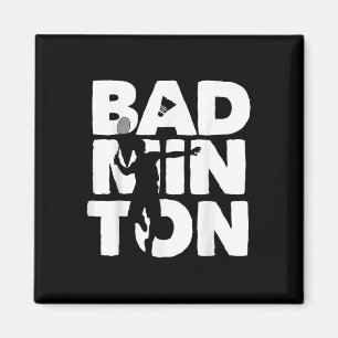 Schläger Smash Shuttle Spieler Badminton Magnet