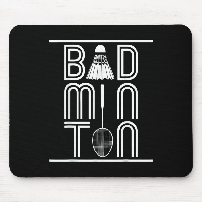 Schläger Smash Shuttle Spieler Badminton  Mousepad (Vorne)