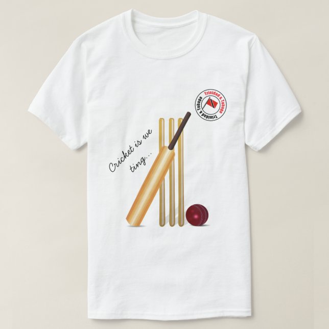 Schläger und Ball-Trinidad und Tobago-Kricket T-Shirt (Design vorne)
