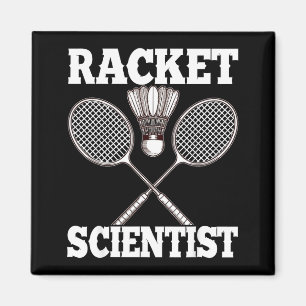 Schläger Wissenschaftler Lustig Badminton Magnet
