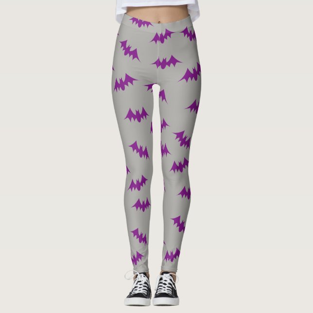 Schlägerconfetti-Gamaschen lila/Grau Leggings (Vorderseite)
