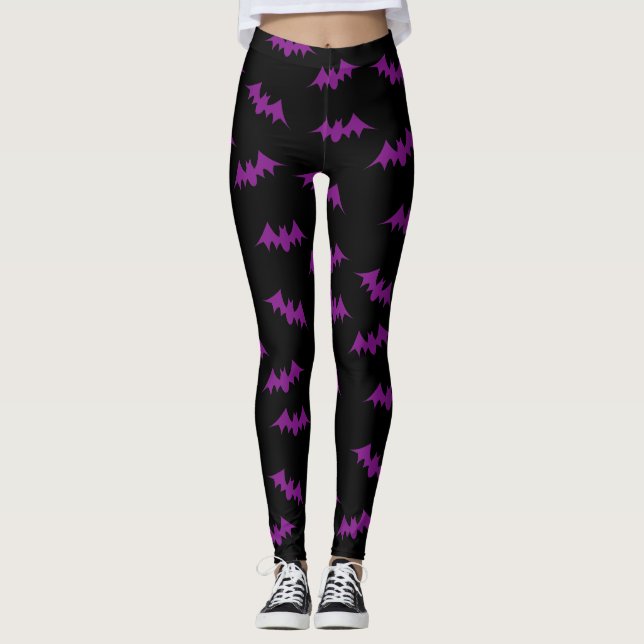 Schlägerconfetti-Gamaschen lila/Schwarzes Leggings (Vorderseite)