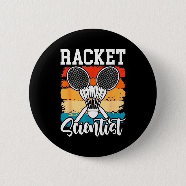 Schlägerschläger - Badminton-Spieler Athlet Shuttl Button (Vorderseite)