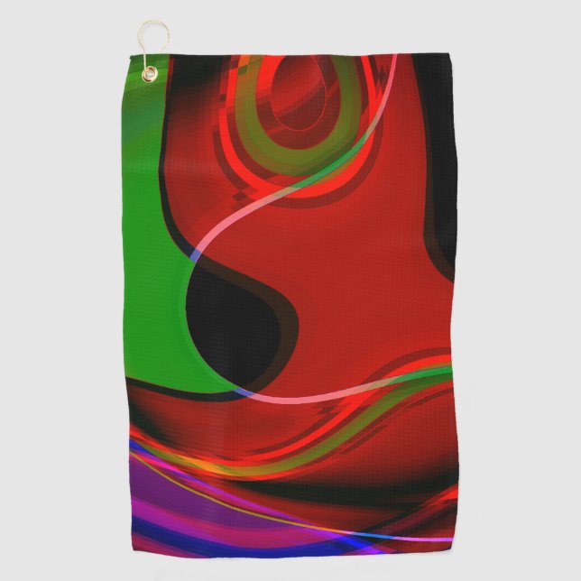 Schlagkurve mit leichter Überschneidung über rot b Golfhandtuch (Vorderseite)